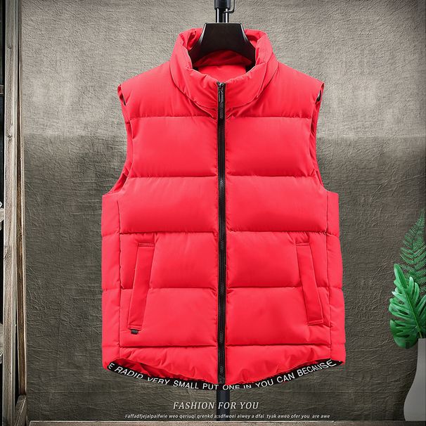 Herrenbekleidung Plus Size New Style Stehkragen Baumwollweste Weste Jacke Arbeitskleidung Klasse Uniform Druck Logo_voghion.com