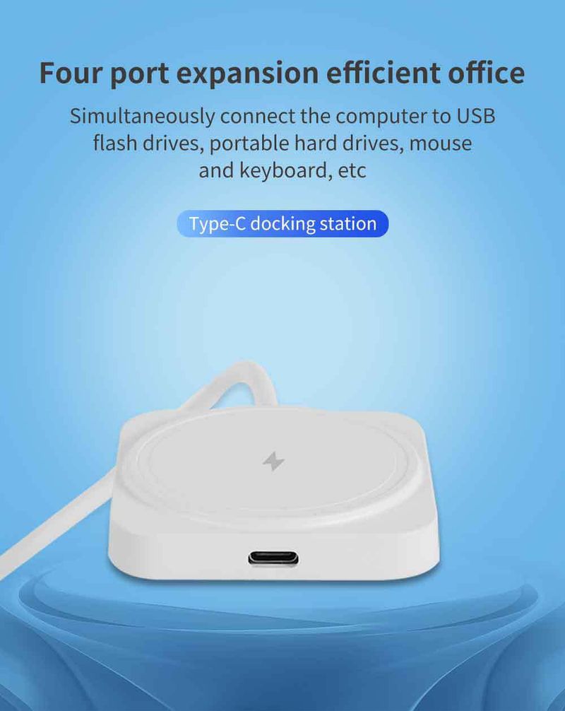 Hub USB 3.0 Um para quatro Hub multivelocidade para computador Divisor USB Expansor USB de 4 portas_voghion.com