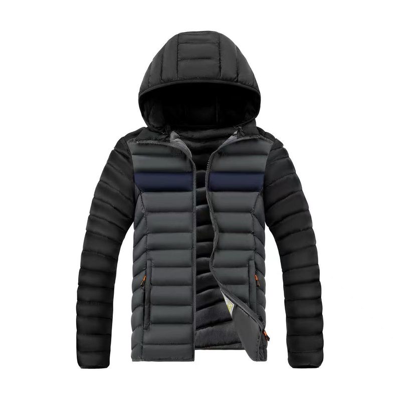 Men's clothing light and thin ribbed clothing for men, plus velvet and thickened cotton clothing, color-inserted down cotton clothing, pat cotton_voghion.com