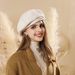 Unisex Autumn and winter woolen metal standard Beret hat octagon for women with large head around the face of the hour art painter's hat_voghion.com