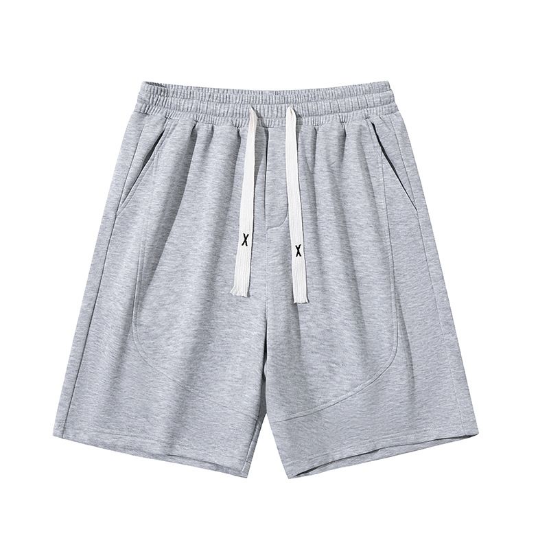 Men's Clothing Solid Color Cotton Trendy Loose Breathable Sports Casual Pants Five Point Shorts_voghion.com