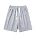 Men's Clothing Solid Color Cotton Trendy Loose Breathable Sports Casual Pants Five Point Shorts_voghion.com