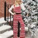 Christmas Women's clothing hot styleautumn and winter Christmas wear knitted overalls pants loose Christmas snowflake knitted jumpsuit_voghion.com