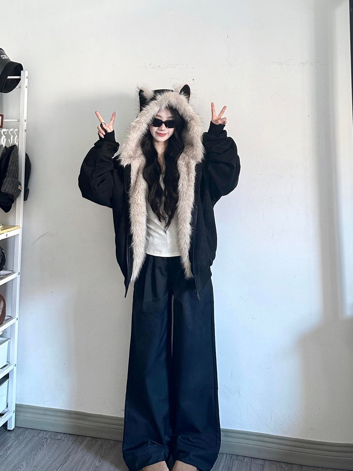 Amerikaanse stijl Mountain Eagle Fluffy Parka Winterjas voor dames 2025 Nieuwe kleine maat katoenen gewatteerde jas Stijlvol_voghion.com