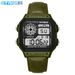 Retro Classic Square Digital Watch For Men With Leather Strap, Waterproof, Multifunction, Luminous Display, 30M Water Resistance Multi Function Square_voghion.com