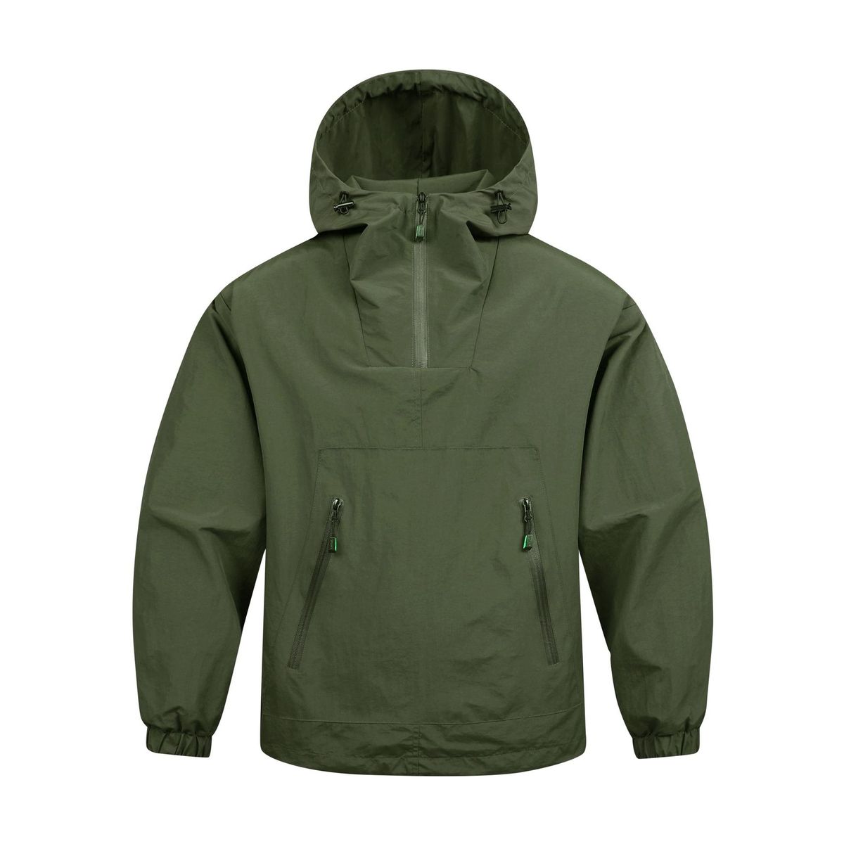 Giacca leggera da uomo con mezza cerniera e cappuccio, da esterno, con mezza cerniera e cappuccio - Giacca antivento traspirante da lavoro per esterni, per primavera e autunno_voghion.com