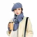 Hoeden Sets Sjaals Baret Herfst Pure Kleur Wol Schilder Hoed Vrouwelijke Handschoenen Sjaal Driedelige Set_voghion.com