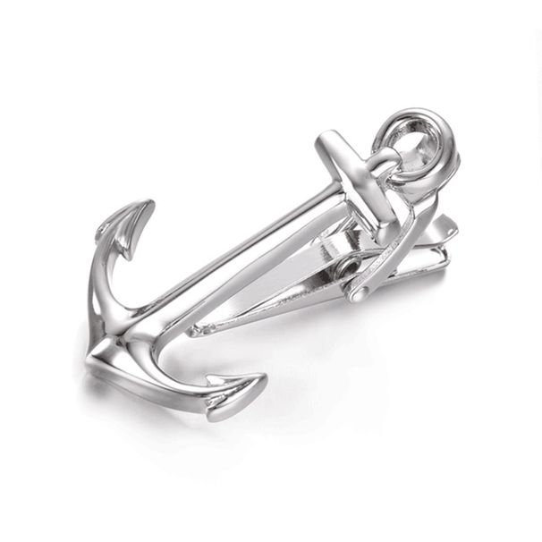 Fermacravatta in rame puro alla moda, versione coreana, fermacravatta a forma di ancora, fermacravatta corta da uomo placcata in oro, tre colori_voghion.com