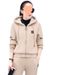 Women's Clothing Fleece-Lined Hoodie & Jogger Set - Winter Warmth Two-Piece Outfit, Plus Size 4XL, Soft Polyester, Geometric Print (Pink, Beige, Red)_voghion.com