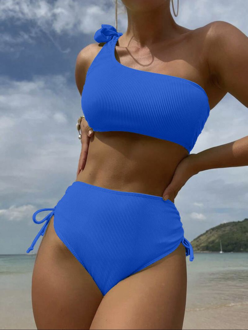 Women's Clothing Sexy Solid Color Split Bikini Bikini String Swimsuit_voghion.com