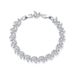 Women's Jewelry Elegant Leaf Design Cubic Zirconia Bracelet For Party & Daily Wear, Fashionable Copper Chain With Sparkling Stones_voghion.com