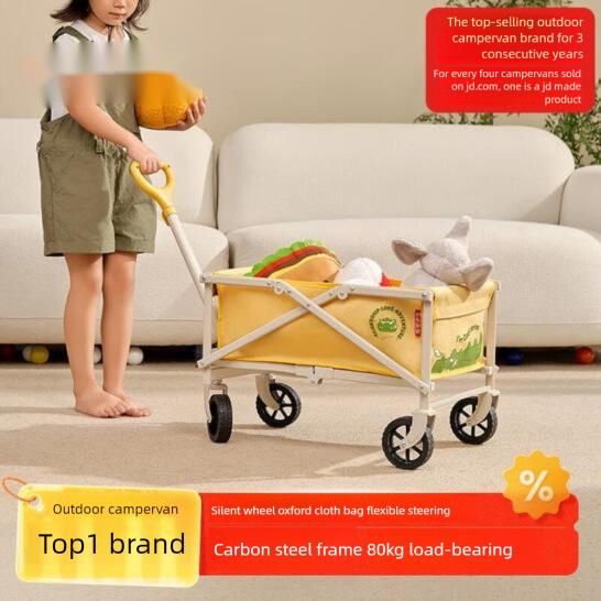 Made In Tokyo, Outdoor Camping Foldable Storage Camp Small Push Cart, Trailer, Picnic Stall Travel Equipment, Graphite_voghion.com