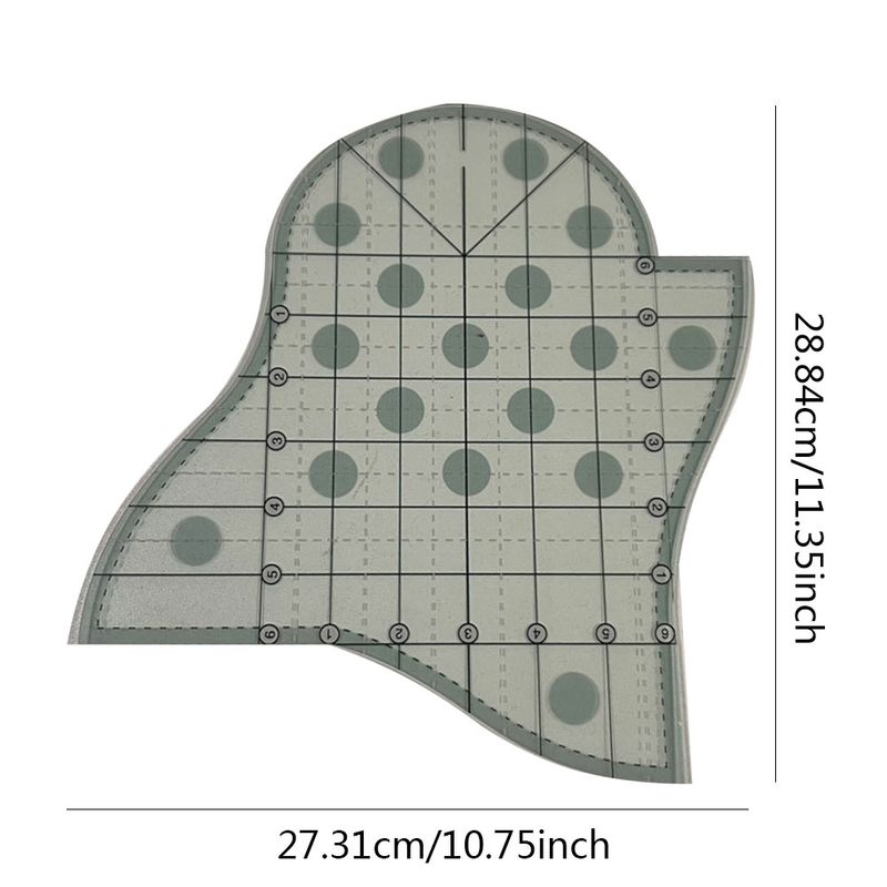 Acrylic tape sewing patchwork ruler 27 * 28 sewing template scallop quilting template_voghion.com