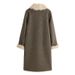 TAOP&ZA Women's Faux Fur Bomber Jacket With Pocket Accents, Long Sleeve Lapel Coat For Elegant Casual Wear_voghion.com