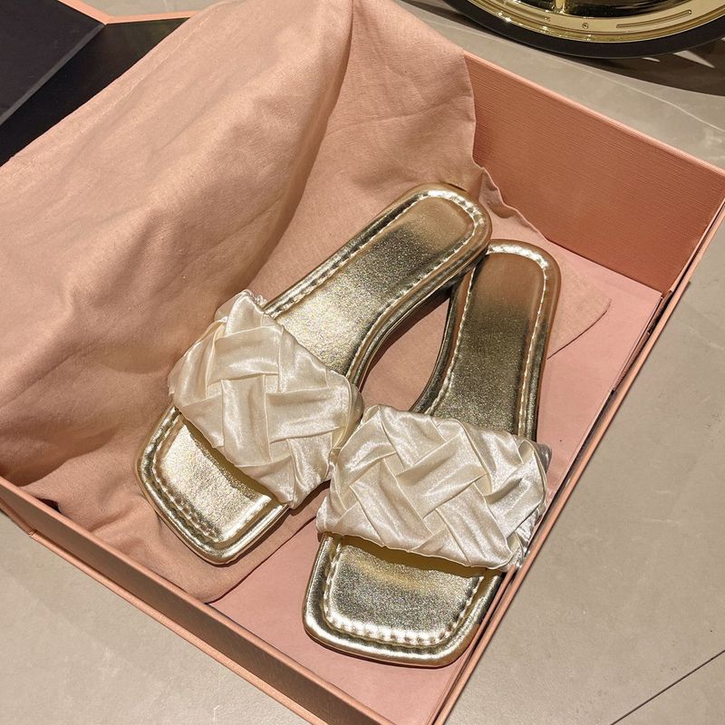 Pantofole piatte in raso a forma di croce, casual, traspiranti, comode, resistenti all'usura, alla moda_voghion.com