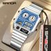 SANDA LED Electronic Square Men's Youth Casual Multi-function Thermometer Stopwatch Chronograph Men’s Watch_voghion.com