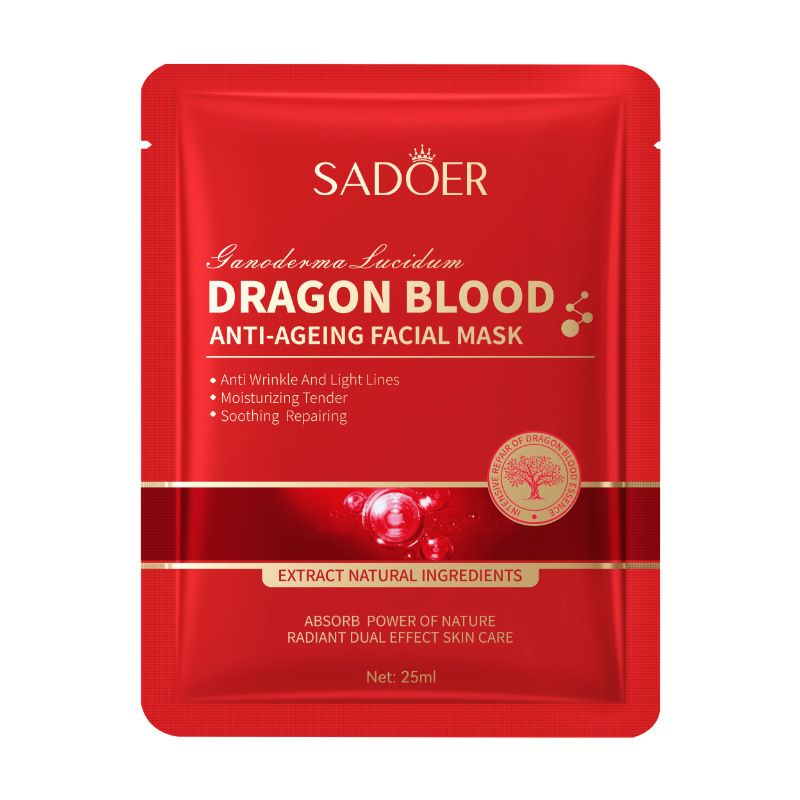 SADOER Ganoderma Lucidum Dragon Blood Anti-wrinkle Mask 25g * 1 Piece, Moisturizing And Hydrating Skin Rejuvenation Plant Mask_voghion.com