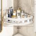 No-Drill Corner Shower Shelf, Bathroom Triangle Organizer With Strong Adhesive, Space-Saving Wall Mounted Storage Rack For Toiletries_voghion.com