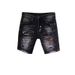 Herrenbekleidung Distressed Patchwork Denim Shorts – Graffiti Paint & Splatter Design, Streetwear Casual Shorts für Teenager und Jugendliche (Schwarz-Grau, 28-36)_voghion.com