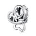 Mother's Day Double Heart Charm Sterling Silver Charm,SCC3049_voghion.com