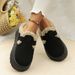 2024 Autumn Winter New Furry Cotton For Women Korean Style Round Toe Thick Sole Fleece Lined K Shoes Slip-On_voghion.com