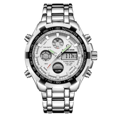 Men's Calendar Alloy Sports Multi-function Watch_voghion.com