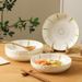 Under-Glaze Ceramic Dinner Plates - Stylish Deep Dish Set For Home Creative Aesthetic Tableware Multi-Purpose Serving Platters (Set Of 4)_voghion.com