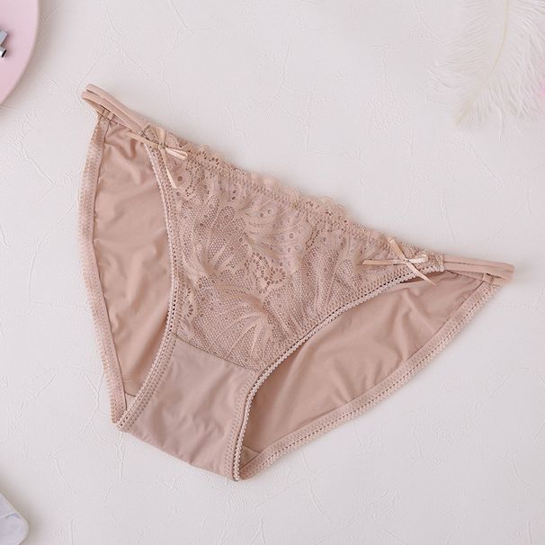 Intimo Mutandina da donna a vita bassa senza cuciture in seta ghiaccio con slip ricamato_voghion.com