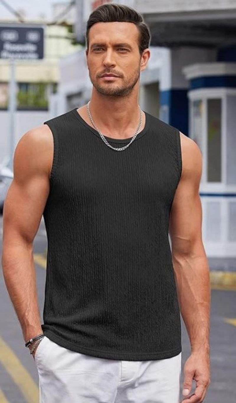Summer new men's casual vest sleeveless top vest T-shirt vest_voghion.com