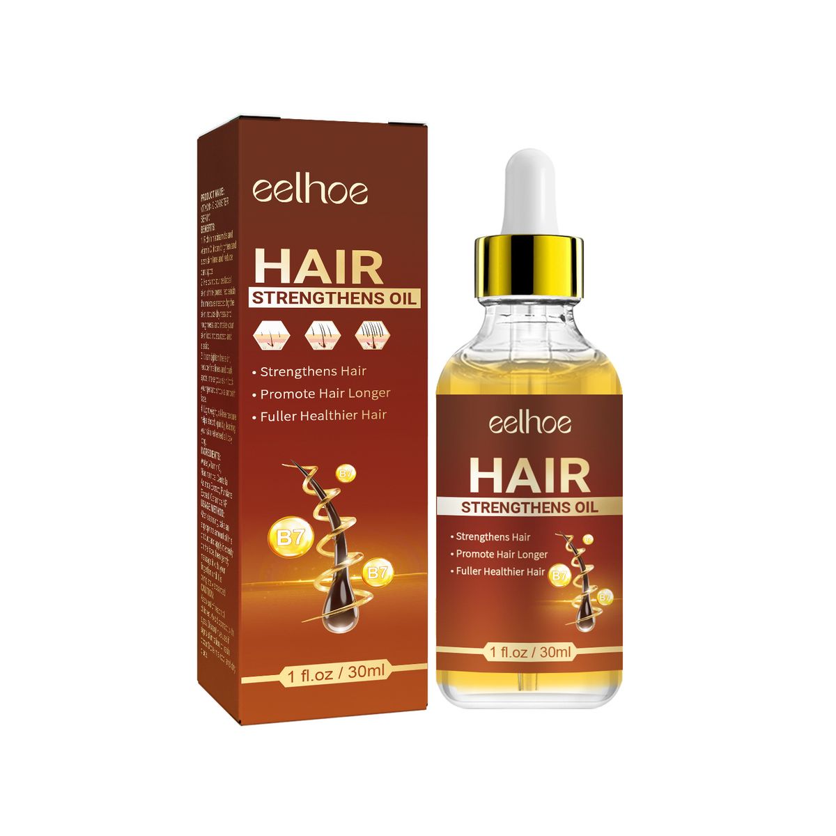EELHOE Olio essenziale di ricino che ripara il cuoio capelluto nutriente danneggiato Essenza densa e rassodante anti-perdita dei capelli_voghion.com