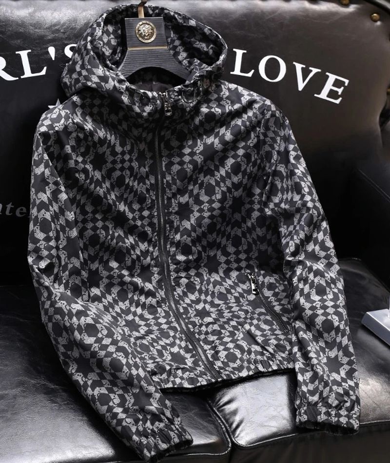 Light Luxury High-End Jacket for Men Coat Men's 2024 Spring and Autumn Fashionable Printed Hooded Coat Men's Clothes_voghion.com