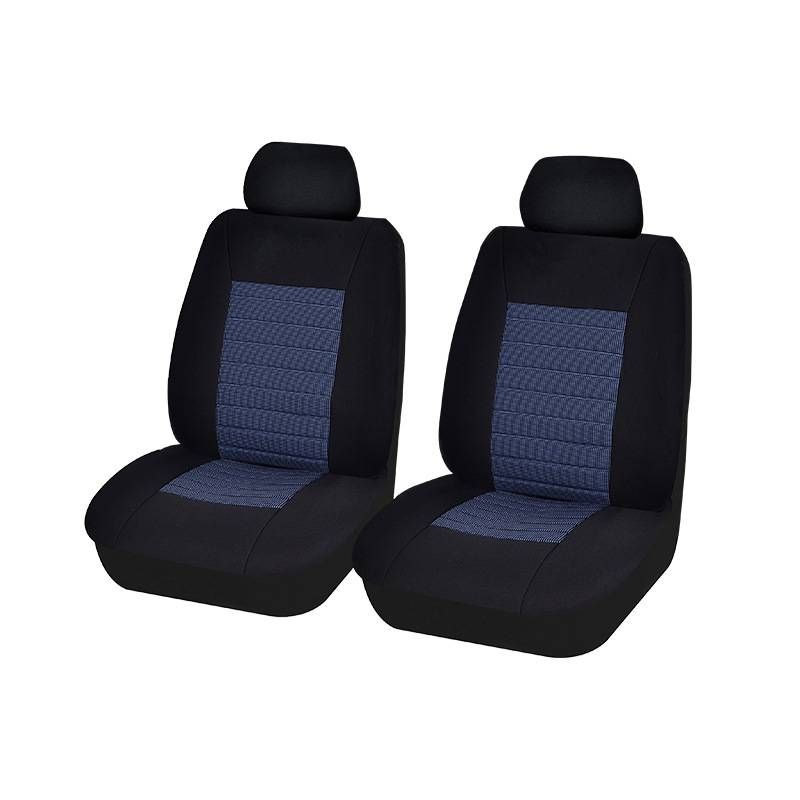 Husă pentru scaun auto din plasă jacquard albastru închis, cu cusături, pentru patru anotimpuri, uz general, instalare ușoară_voghion.com