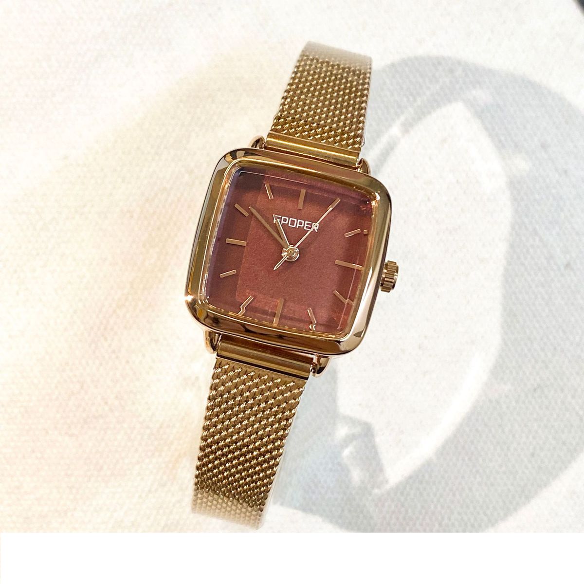 Orologi da donna, moda, leggeri, di lusso, semplici, color vino, rosso, piccoli, stile retrò, impermeabili, con puntatore, tipo orologio da donna_voghion.com