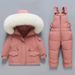 Premium-Winter-Daunenjacken-Set für Kinder – Abnehmbare Kapuze und Hose mit offenem Saum (90 % weiße Entendaunen, 1–5 Jahre, EU/US-Stil)_voghion.com