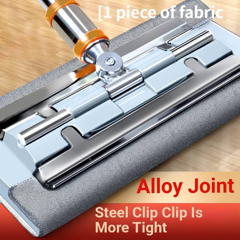 Heavy-Duty Clamp Mop – Extra Large Microfiber Pad For Floors & Hardwood (Steel Clamp, Includes Squeegee & 1-5 Reusable Pads)_voghion.com