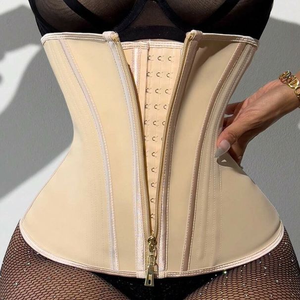 Shapewear-Taillenformer für Damen – Latex-Korsettgürtel mit Reißverschluss und Hakenverschluss, figurformend für Training, Rückbildung nach der Geburt und Körperformung_voghion.com
