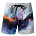 Men's 3D Watercolor Ink Digital Printing Men's Beach Pants Youth Casual Shorts _voghion.com