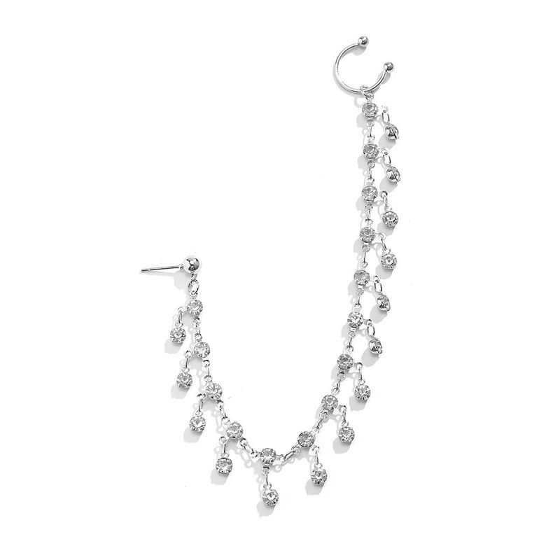 Ethnic style piercing accessories, earrings, women's chains, nose studs, stage, no drilling, rhinestone tassel nose rings_voghion.com