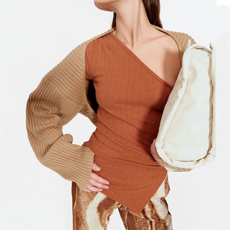 Manteau d&#39;été et d&#39;automne en laine de couleur unie à manches longues ultra courtes_voghion.com