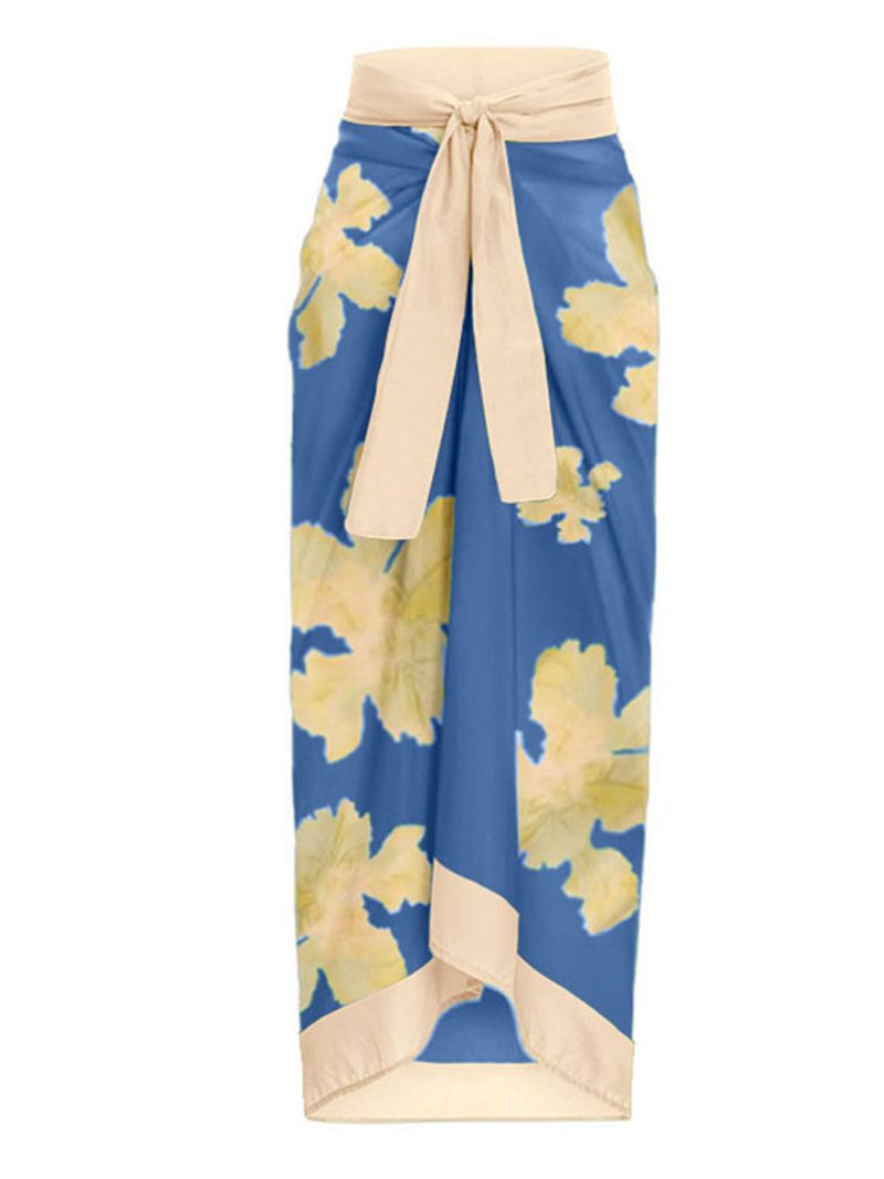 Maillot de bain une pièce sexy, rétro, à volants, bikini, en mousseline de soie, jupe de plage, costume pour femmes_voghion.com