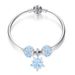Frosted Crystal Snowflake Bangle , 925 Sterling Silver Bracelet For Women_voghion.com