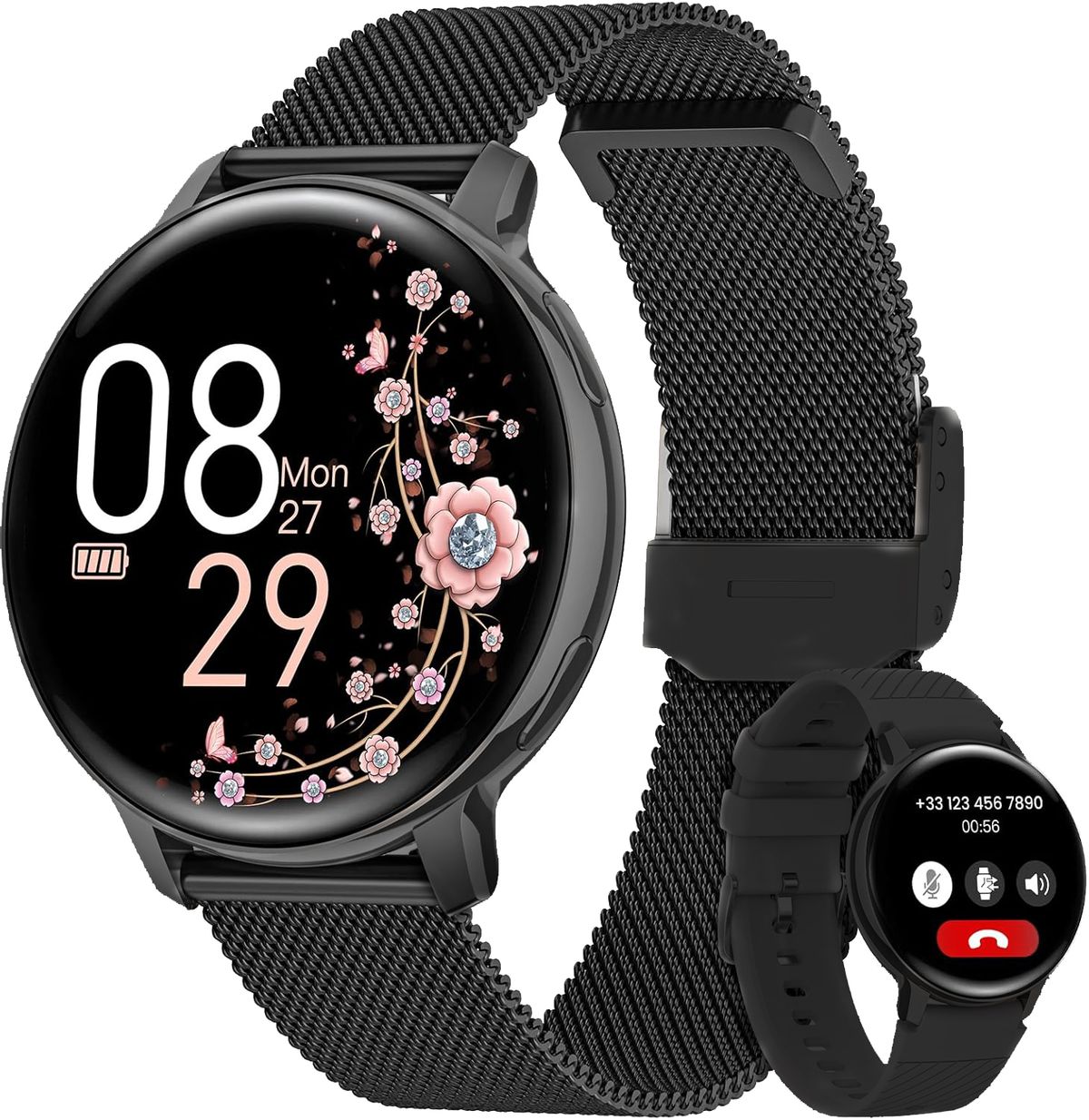 2025 NFC met HD-oproepfunctie, meer dan 120 sportmodi Android iOS, cadeau voor vrouwen, hartslag en bloeddruk_voghion.com