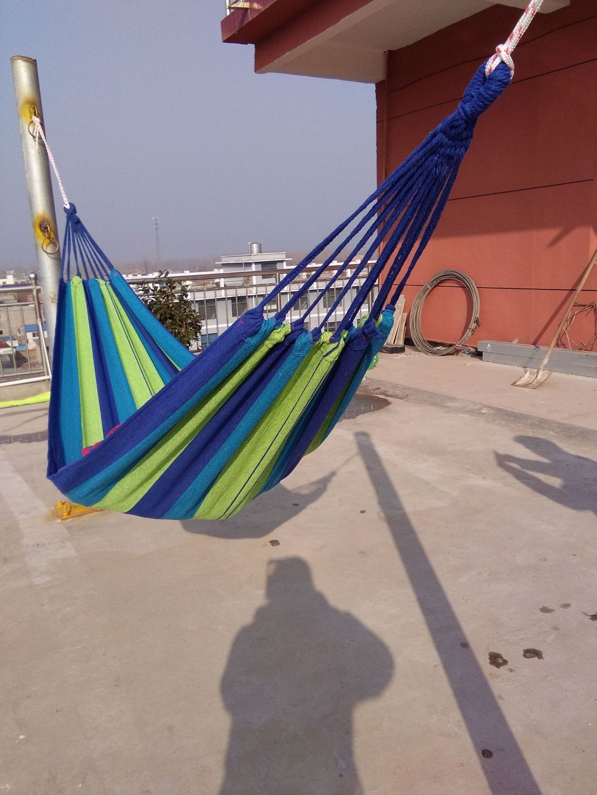Fuhua Canvas Anti-Rollover Single And Double Person Swing Outdoor Hammock Camping With Bent Stick_voghion.com
