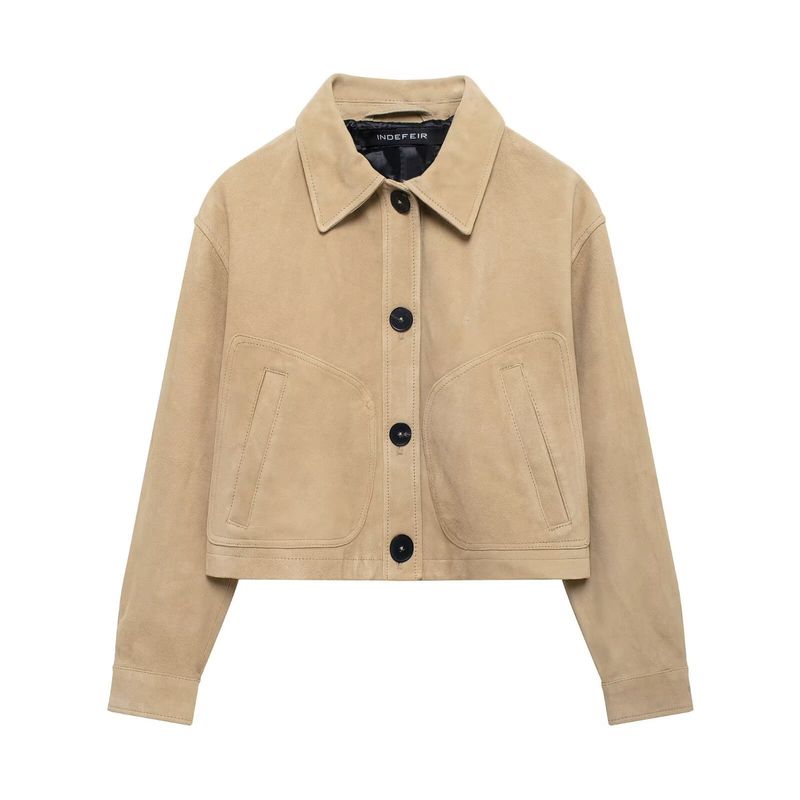 Women s clothing autumn and winter new style breasted deer skin velvet short jacket_voghion.com