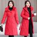 Oversized Puffer Coat With Belt – Women's Long Winter Jacket (Knee-Length, Quilted Lining, Thickened Insulation, L-XXXL)_voghion.com
