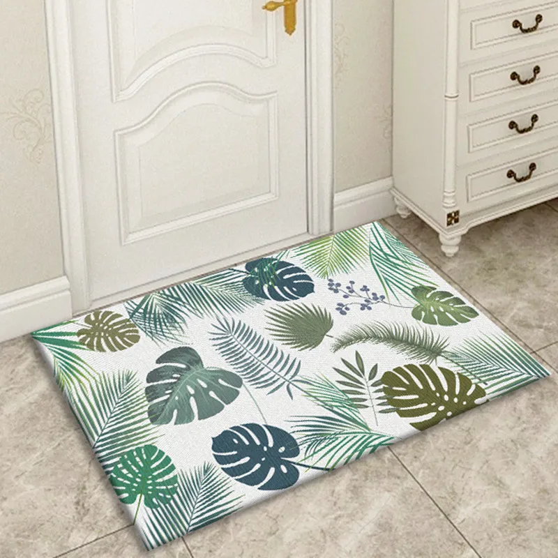 Leaf Door Carpet, Bedroom Entrance, Kitchen, Bathroom, Absorbent And Non Slip Bathroom Mat, Entrance Floor Mat_voghion.com