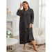 Plus Size Sleepwear Set - Women’s Long-Sleeve Nightgown For Winter, Soft & Stretchy (1XL-4XL, Black)_voghion.com