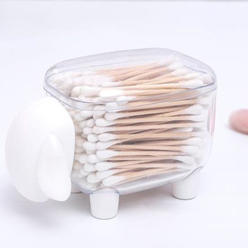 Household Creative Toothpick Storage Box Plastic Visible Cotton Swab Storage Jar Desktop Transparent Storage Jar with Lid_voghion.com