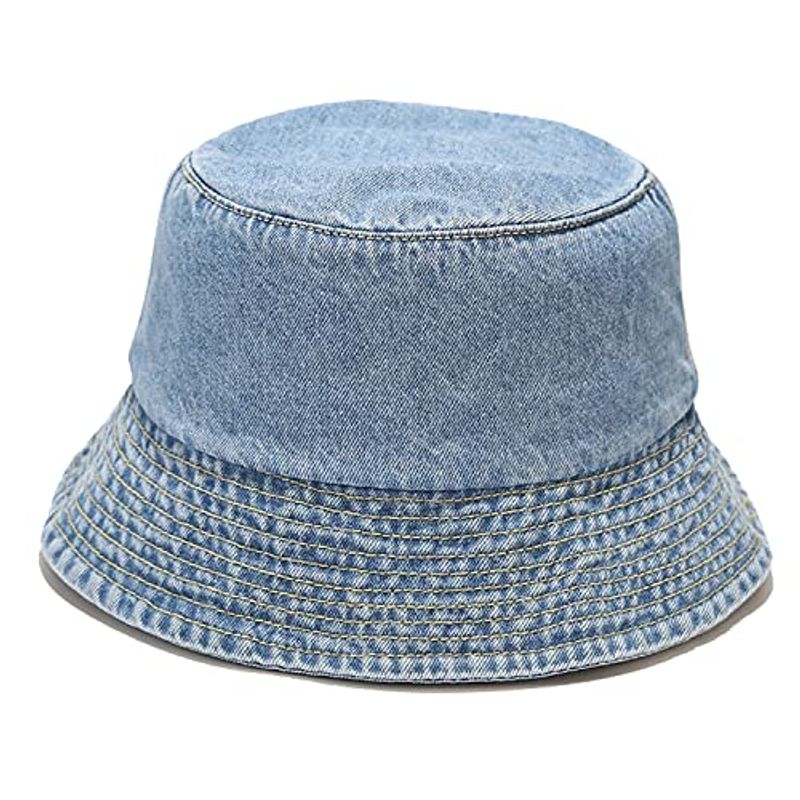Chapéu de pesca de verão 100% algodão jeans para homens e mulheres, chapéu jeans moderno para homens e mulheres_voghion.com