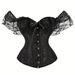 Women's Intimates Fishbone Corset Lace One Shoulder Palace Retro Body Shaping Top Tight Abdomen Bone Clothes_voghion.com
